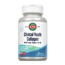 Натуральні добавки і екстракти KAL Clinical Youth Collagen I&amp;III 600mg - 60 vcaps (2023-10-3155)