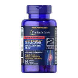 Натуральні добавки і екстракти Puritans Pride Triple Strength Glucosamine &amp; Chondroitin with MSM (60 caplets) (09254-01)