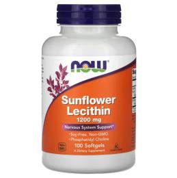 Натуральні добавки і екстракти Now Foods Sunflower Lecithin 1200 mg - 100 sgels (2022-10-0076)