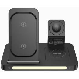 Бездротовий зарядний пристрій Pisen Magsafe Wireless Charging Station(Foldable 3-in-1)with Night Light Black (XY-C56)