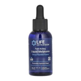 Амінокислоти Life Extension Fast-Acting Liquid Melatonin (Citrus-Vanilla) - 2 fl oz (2022-10-1959)