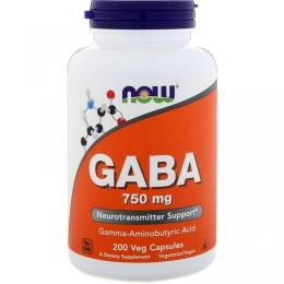 Амінокислоти Now Foods GABA 750 mg - 200 vcaps (2022-10-0416)