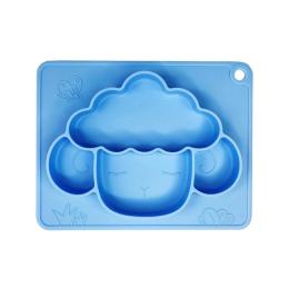 Тарілка для годування Mega Zayka Силіконова тарілка-килимок Баранчик Blue (239339)