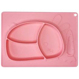 Тарілка для годування Mic Силіконова тарілка-килимок Зая Light Pink (286785)