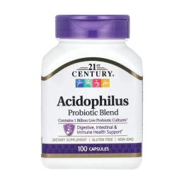 Пробіотики та пребіотики 21st Century Acidophilus - 100 caps (2023-10-7043)