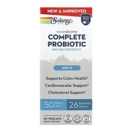 Пробіотики та пребіотики Solaray Complete Probiotic Mens - 30 vcaps (2024-11-0255)
