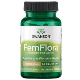 Пробіотики та пребіотики Swanson Femflora Probiotic for Women 9.8 Billion - 60 caps (2023-10-5863)