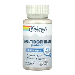Пробіотики та пребіотики Solaray Multidophilus Probiotic 12 Strains - 50 vcaps (2023-10-6953)