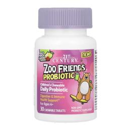 Пробіотики та пребіотики 21st Century Zoo Friends Probiotic - 30 chewable tabs (2023-10-7110)