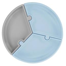 Тарілка для годування Minikoioi Puzzle на присоску силіконова Blue Gray (101050059)