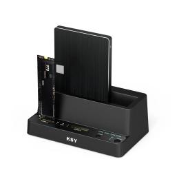 Док-станція для диска Maiwo 2 * NVMe M.2 SSD, 1 * HDD 2, 5/3, 5 SATA/SSD  -  USB3.2 Gen2 Black (K309CL)