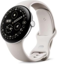 Смарт-годинник Google Pixel Watch 4 45mm Wifi Polished Silver Porcelain Band