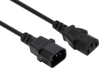 Кабель живлення Vinga C13 to C14 3.0m 1mm2 (VCPP1C13143BK)