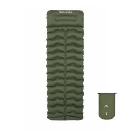Надувний матрац Naturehike CNK2550WS019, 200x60x9.5 см Green прямокутний із мішком для надування (6977465863195)
