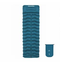 Надувний матрац Naturehike CNK2550WS019, 200x60x9.5 см Blue прямокутний із мішком для надування (6977465863171)