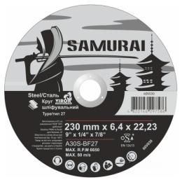 Диск шліфувальний Samurai A30S-BF27, O = 230х22.23 мм, t = 6.4 мм (60V030)