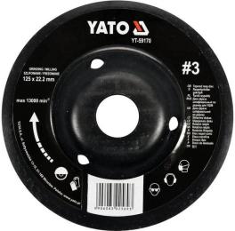 Диск шліфувальний YATO O = 125/22.2 мм, шорсткість №3 (YT-59170)
