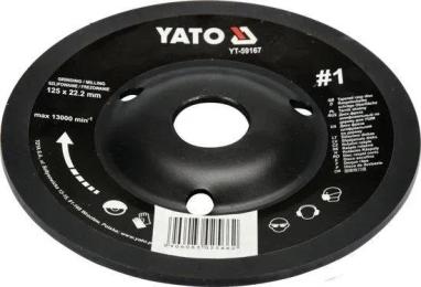 Диск шліфувальний YATO O = 125/22.2мм, шорсткість №1 (YT-59167)