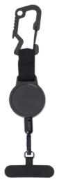 Ремінець для смартфона Infinity Retractable Lanyard Anti-Theft Phone Holder Black з карабіном
