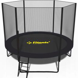 Батут Fitonix 252 до 120 кг з внутрішньою сіткою та драбинкою Black