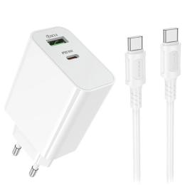 Адаптер живлення для телефона Borofone BA108A Stellar PD30W + QC3.0 (1USB-A/1C) White