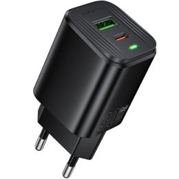 Адаптер живлення для телефона Borofone BAS85A Star PD30W + QC3.0 (1USB-A/1C) Black