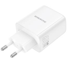 Адаптер живлення для телефона Borofone BN32 Cargador PD65W (1USB-A/2C) White
