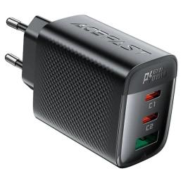 Адаптер живлення для телефона Acefast A108 GaN 67W Black (2xUSB-C+USB-A) (6974316284048)