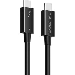 Дата-кабель Cabletime THUNDERBOLT 5 Type-C (тато)  -  Type-C (тато) 8K/80G /240W, 0.8 м (CT50G) (CA917006)