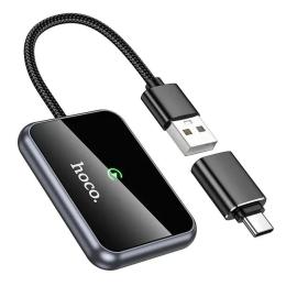 Автомобільний адаптер для телефона Hoco HU1 Way car wireless CarPlay adapter Metal Gray (6942007623674)