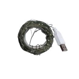 Гірлянда GarlandoPro 100 LED USB 10 м Green White Роса нитка (USB100L10MGW)