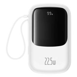 Зовнішній портативний акумулятор Baseus Qpow Pro + 20000mAh with Built-in USB-C Cable White 22.5W (Вживаний)