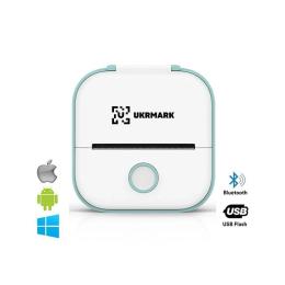 Принтер чеків UKRMARK P02GN Bluetooth White Green (900912)