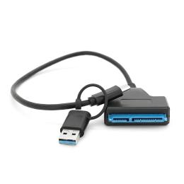 Кабель для підєднання накопичувачів інформації Voltronic USB Type-C/USB 3.0 to SATA 0.2m для HDD/SSD дисків Black