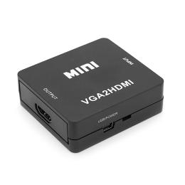 Конвертер Voltronic Mini, VGA to HDMI, ВИХІД HDMI (мама) на ВХІД VGA (мама) + AUDIO, 720P/1080P Black