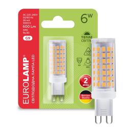 Світлодіодна лампа Eurolamp LED G9 6W 600Lm 3000K (LED-G9-0630(220))