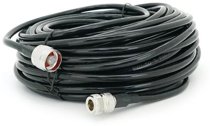 Коаксіальний кабель Voltronic 20 метрів, N Type Male-N Type Female (тато, штекер-мама, гніздо) Black