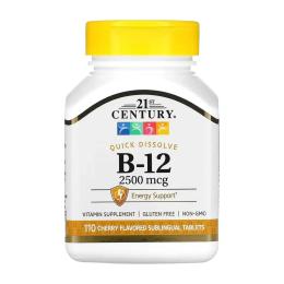 Вітамінно-мінеральний комплекс 21st Century B-12 2500 mcg Sublingual - 110 tabs (2023-10-7056)