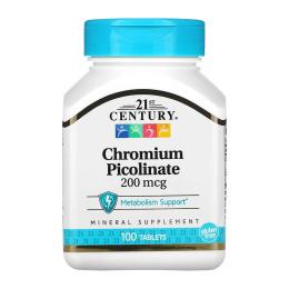 Вітамінно-мінеральний комплекс 21st Century Chromium Picolinate 200 mcg - 100 tabs (100-48-3606824-20)