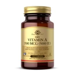 Вітаміни та мінерали Solgar Dry Vitamin A 1500 mcg (5000 IU) - 100 tabs ( 100-80-7831709-20)