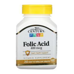 Вітамінно-мінеральний комплекс 21st Century Folic Acid 400 mcg - 250 tabs (100-33-7347772-20)