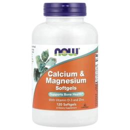 Вітаміни та мінерали Now Calcium &amp; Magnesium Softgels (120 softgels) ( 08951-01)