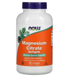 Вітаміни та мінерали Now Magnesium Citrate (180 softgels) ( 18774-01)