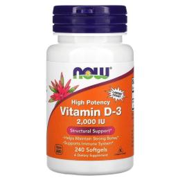 Вітамінно-мінеральний комплекс Now Foods VIT D-3 2000 IU - 240 sgels (2022-09-1192)