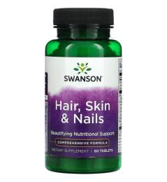 Вітаміни та мінерали Swanson Hair, Skin &amp; Nails (60 veg tab) ( 19860-01)