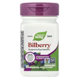 Натуральні добавки і екстракти Natures Way Bilberry - 60 vcaps (2023-10-6399)