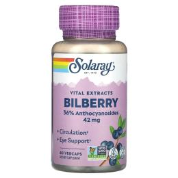 Натуральні добавки і екстракти Solaray Bilberry Berry Extract 42mg - 60 vcaps (2023-10-6969)