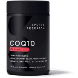 Натуральні добавки і екстракти Sports Research CoQ10 100mg - 120 veg softgels (2023-10-3439)