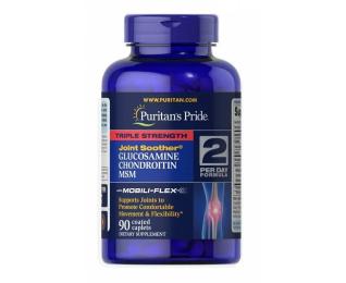 Натуральні добавки і екстракти Puritans Pride Glucosamine Chondroitin MSM Triple Strength - 90 caplets (100-76-2034597-20)