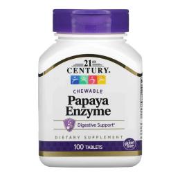 Натуральні добавки і екстракти 21st Century Papaya Enzyme - 100 tabs (100-22-5708099-20)